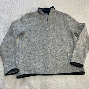 Nautica Men's Heather Gray Zip-Up Sweater
Collar Navy Blue— Size M